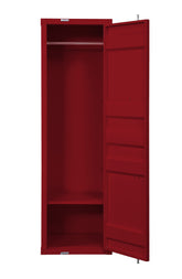 Red 1-Door Wardrobe with Container Lock