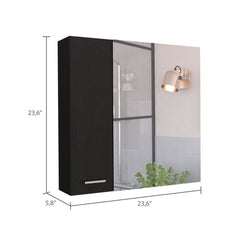 Sines Mirror Medicine Cabinet, With Four Internal Shelves, Double Door, Minimalist Bathroom Storage
