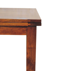 Solid Wood Butterfly Dining Table, Chestnut, Dark Brown