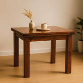 Solid Wood Butterfly Dining Table, Chestnut, Dark Brown