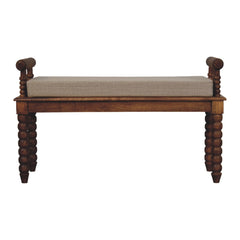 Artisan Furniture Solid Wood Amber Oak Mud Linen Bench