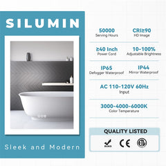 Bright LED Bathroom Mirror 36" x 28" Front Side Light, 5 Mins Defog, Full HD Reflected, 3 Colors Dimmable, Wall Mounted