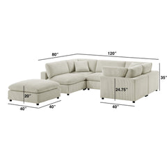 Chelsea Modular 6-Piece Sectional - Beige