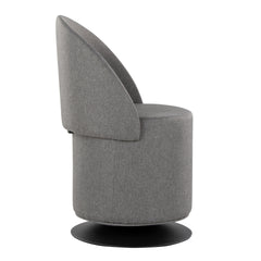 Finch Contemporary Chair in Black Metal and Grey Fabric by LumiSource