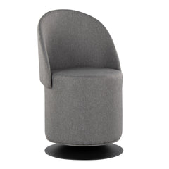 Finch Contemporary Chair in Black Metal and Grey Fabric by LumiSource