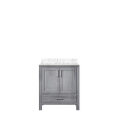 Distressed Grey Bath Vanity 30 in. W x 22 in. D, with Carrara Marble Top