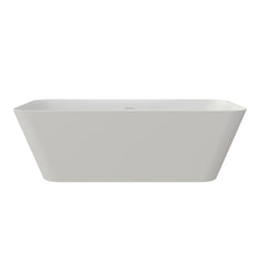 67 Inch Solid Surface Soaking Bathtub - Deep Soak Freestanding Tub