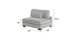 Bentley modern style Corduroy fabric upholstered ARMLESS CHAIR made with wood frame in Gray (NJ Warehouse inventory)