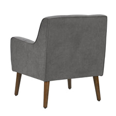 Ruggiero 25"W Mid Century Modern Gray Woven Fabric Tufted Armchair