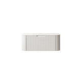 DINA 36'' Wall Mounted Plywood Cabinet with Carrara White Sintered Stone Countertop, One Drawer, NO Basin, NO Faucet and Drain, White Color (New SKU)