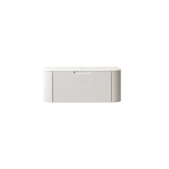 DINA 36'' Wall Mounted Plywood Cabinet with Carrara White Sintered Stone Countertop, One Drawer, NO Basin, NO Faucet and Drain, White Color (New SKU)