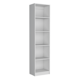 Home Xs Bookcase with 5-Tier Shelves and Slim Design -White -Office