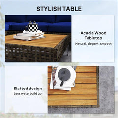 Modular Outdoor Sectional Furniture Set,Durable Conversation Set,7 Piece Wicker Patio Furniture Set