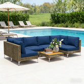 Modular Outdoor Sectional Furniture Set,Durable Conversation Set,7 Piece Wicker Patio Furniture Set