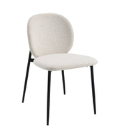 Klaus White Boucle & Black Finish Side Chair (Set of 2)