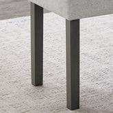 Luna Light Gray Fabric Upholstered 40" Bench with Dark Gray Wood Frame – Modern Entryway & Bedroom Seating
