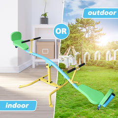 Children's seesaw double person 360° rotating seesaw with backrest indoor and outdoor playground double person rocking horse kindergarten toys