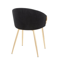 Claire Contemporary/Glam Chair in Gold Metal and Black Velvet by LumiSource - Set of 2