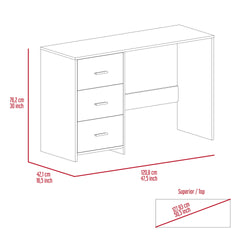 Classic 3 Drawers Writing Desk -Black