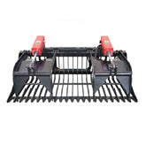 72" Rock Grapple Bucket for Skid Steer Attachment Quick Attach