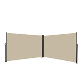 276" x 71''Retractable Side Awning, Waterproof & UV-Resistant, Privacy Screen Divider Roll Up Balcony(Beige)