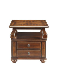 Walnut 2-Drawer End Table