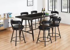2pc Pub Height 360-degree Swivel Counter Height Chairs Bar Stool Padded Seats and Backs