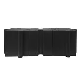 3-Piece Artistic Puzzle Table Set,Modular MGO Side Tables with Interlocking Design (2 Convex & 1 Concave), 200lb Capacity for Indoor & Outdoor,Black Color