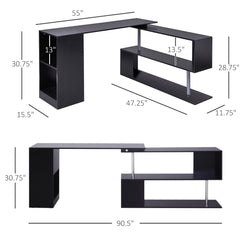 Rotating Corner Computer Desk ModernHome Office Workstation