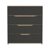 Zoe Dresser, Superior Top, Four Drawers -Black / Light Oak