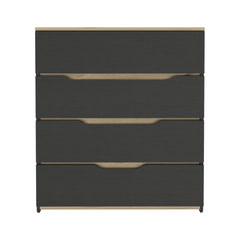 Zoe Dresser, Superior Top, Four Drawers -Black / Light Oak