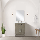 Grey Oak Single Bath Vanity 24 in. W x 18 in. D, with Acrylic Top