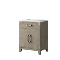 Grey Oak Single Bath Vanity 24 in. W x 18 in. D, with Acrylic Top