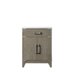 Grey Oak Single Bath Vanity 24 in. W x 18 in. D, with Acrylic Top