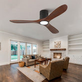 52-inch recessed ceiling fan with light, remote control, solid wood blades, dimmable, reversible, quiet operation, power-off memory function, low-profile design. Suitable for bedrooms, patios, indoor/