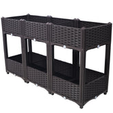 Planter Raised Beds - Elevated Planter Garden Box with Drainage Plug Raised Garden Beds for Vegetable/Flower/Herb Outdoor Standing Planter Beds Gardening Kit,Brown,47.2"x15.7"x27.7"