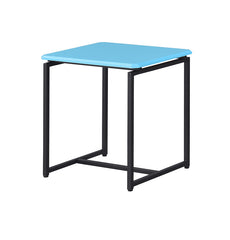 Gaetano 3 Piece Blue Carbon Fiber Wrap 39.5"W Coffee Table and End Table Set