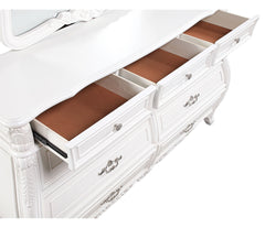 Opulence Modern Style 9- Drawer Dresser Made with Wood in Pearl White