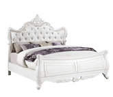 Opulence Modern Style Queen Bed Made with Wood in Pearl White