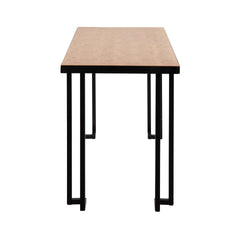Roman Industrial Desk in Black Steel with Natural Wood Top by LumiSource