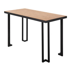 Roman Industrial Desk in Black Steel with Natural Wood Top by LumiSource