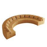 Corduroy curved sectional Foam sofa with 12 pillows,Curved Symmetrical Modular Semi Circular Sofa Sectional for bedroom, living room, office for leisure or nap, reading room, and lobby(six modules)