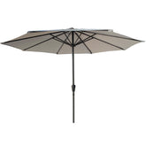 9' Outdoor Patio Aluminum Umbrella, Outdoor Table Umbrella,Market Umbrella with 8 Sturdy Ribs, UV 50+ Protection, Crank Perfect for Patio, Beach, Garden - Gray without base