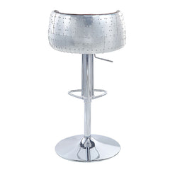 Vintage Brown and Aluminum Swivel Adjustable Stool