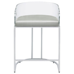 Grey and Chrome Acrylic Back Stools (Set of 2)