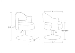 Swivel Lounge Chair in White