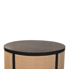 Solid Wood Monaco Round Rattan Centerpiece,Beige & brown