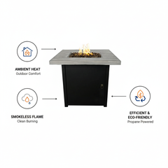 Fibre Reinforced Concrete Propane Fire pit table