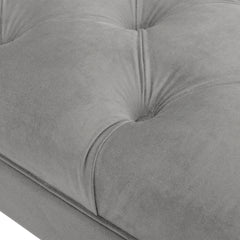 Alma Tufted Flared Arm Entryway Bench, Opal Grey Velvet