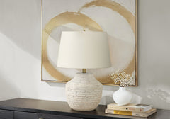 Lighting, 20"h, Table Lamp, Cream Concrete, Ivory / Cream Shade, Modern
